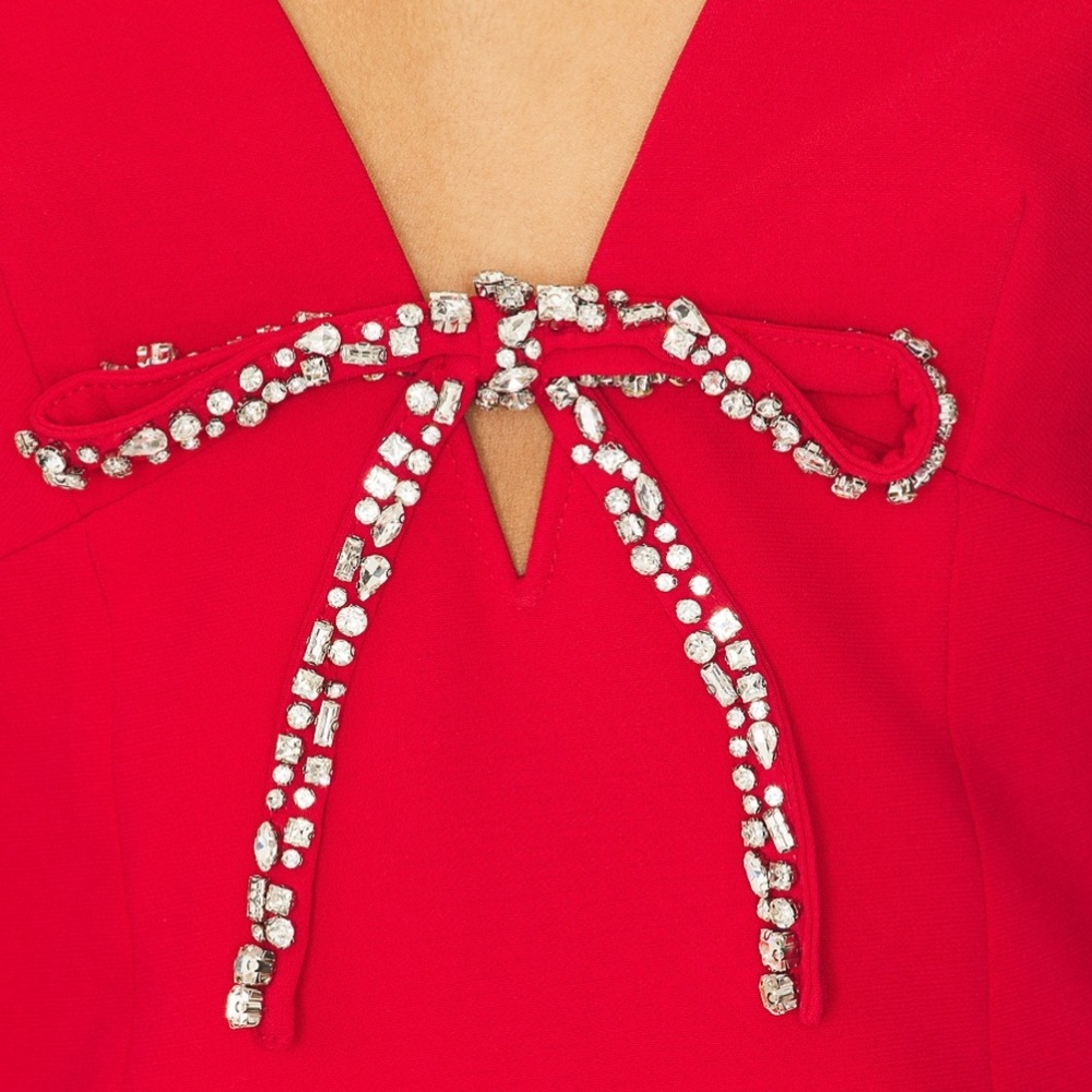 New Cinq a Sept Adele embellished bow mini dress - Picture 3 of 3